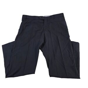 Ballin Mens Wool Dress Pants Comfort Eze Super 120s Blue Flat Front Size 30x31